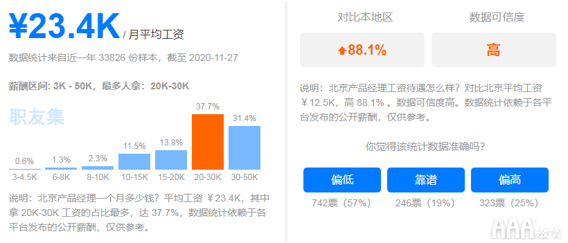 在北京做产品经理3年可以拿到多少工资